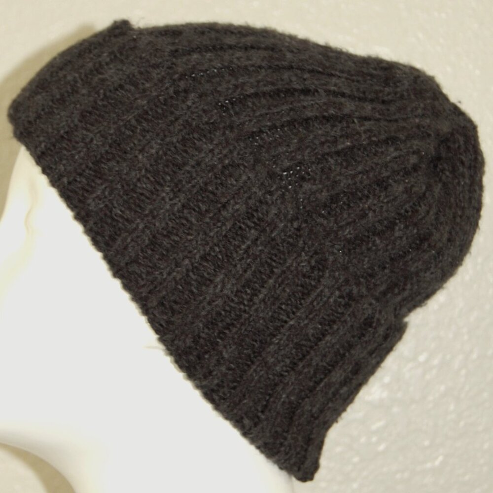 Rib Knit Scarf & Hat Set, Dark Charcoal Gray - Picture 7 of 11